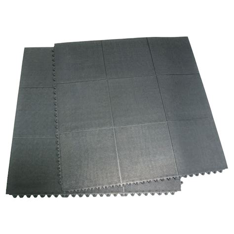 Rubber Cal Revolution 3 Ft X 3 Ft Black Square Indoor Or Outdoor