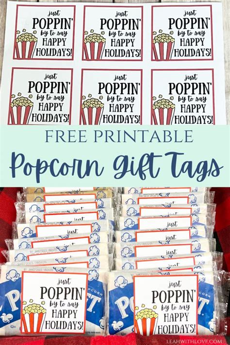 Christmas Popcorn Gift Tags Leah With Love Survival Kit For