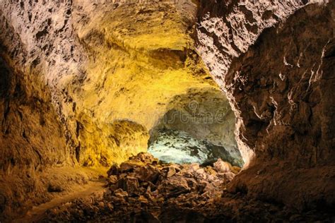 Caves Cueva De Los Verdes Lanzarote Stock Image Image Of Beautiful