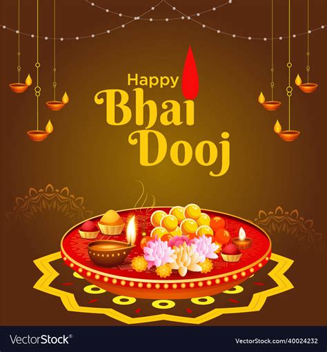 Banner Design Of Happy Bhai Dooj Royalty Free Vector Image