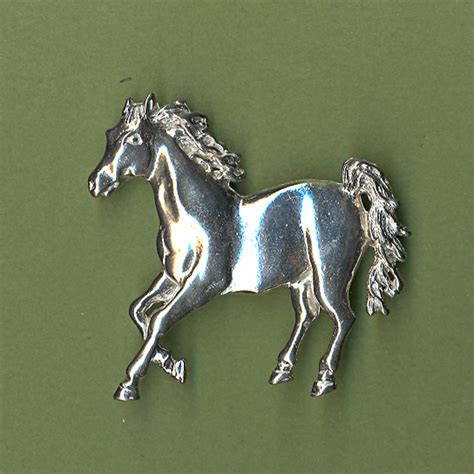 Horse Trotting Pin Maurice Milleur Handcrafted Pewter Jewelry And