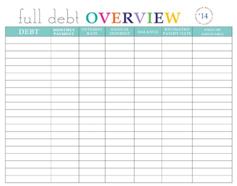 Debt Tracker Spreadsheet — Db