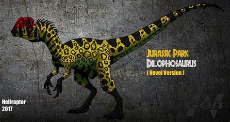 Jurassic Park Novel Dilophosaurus New Art By Hellraptor On