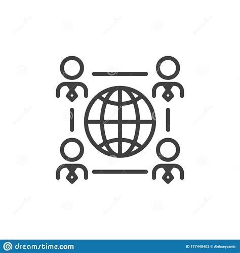 Business Networking Line Icon Stock Vector Illustration Of