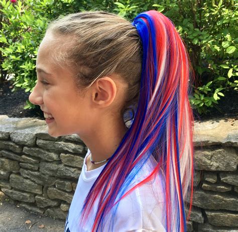 Red White And Blue Kids Hair Extensions My Hair Popz