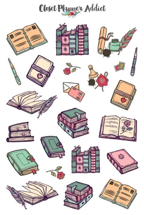 Vintage Books Planner Stickers Books Stickers Reading Stickers