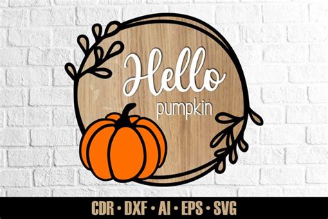Hello Pumpkin Door Sign Svg 2153648