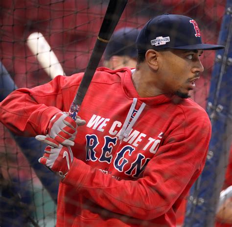 Red Sox Outfielder Mookie Betts Takes Batting Practice Dur Flickr