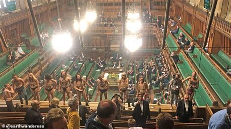 Semi Naked Climate Change Protesters Interrupt Commons Debate On Brexit