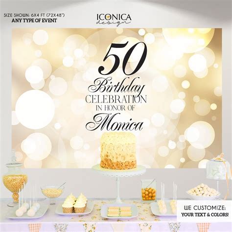 Gold Bokeh Birthday Banner Party Decoration Backdrop