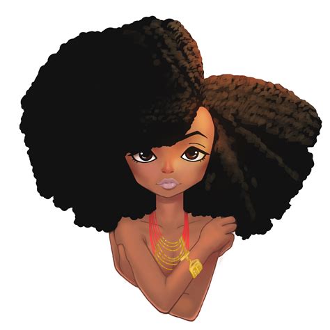 Naturally Fabulous Afro Excellence Anime Chibi Style
