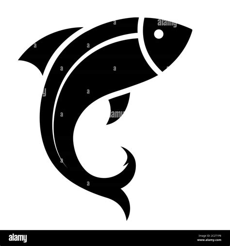 Fish Icon Black Silhouette Fisheries Logo Symbol Stock Photo Alamy