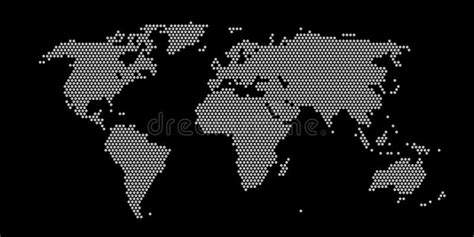 Carte Du Monde Abstrait De Pixel Style Simili Illustration De Vecteur