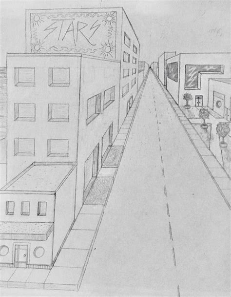 How To Draw A Cityscape In One Point Perspective
