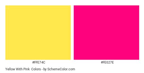 Yellow With Pink Color Scheme Pink