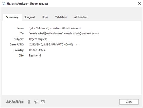 How To Use Ablebits Email Headers Analyzer For Outlook