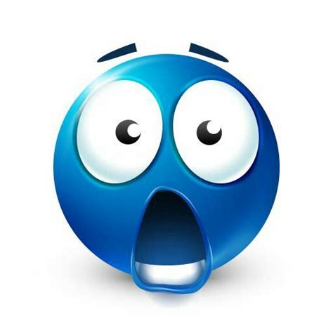 Blue Shocked Funny Emoji Funny Emoticons Blue Emoji