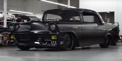 1956 Chevy Bel Air Matte Black Unicorn Is Fully Murdered Out