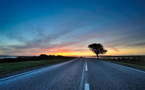 1920x1080px Free Download Hd Wallpaper Hdr Road Sunset Sky Blue