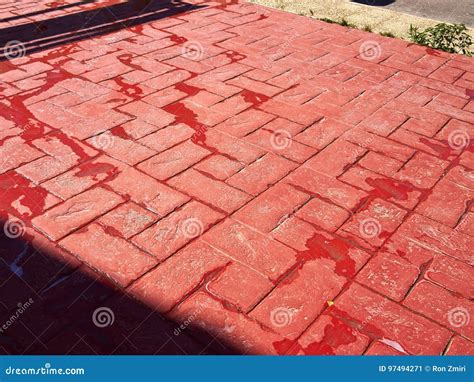 Printed Stamped Concrete Floor Stock Image Image Of Pattern Paint