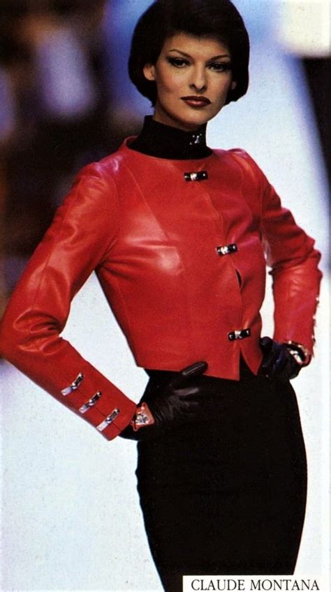 Linda Evangelista Claude Montana Runway Show Fw 1992 Fashion Red