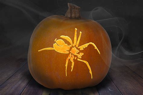 Creepy Spider Pumpkin Carving Stencil Printable Etsy