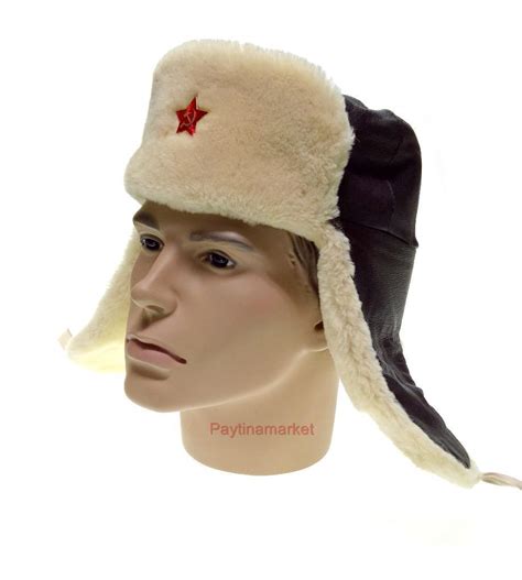 ushanka officer uniform russian army cap military winter soviet fur hat wwii ebay