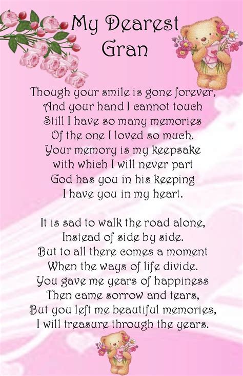 Gran Graveside Memory Card Heaven Quotes Memories Quotes Funeral Poems