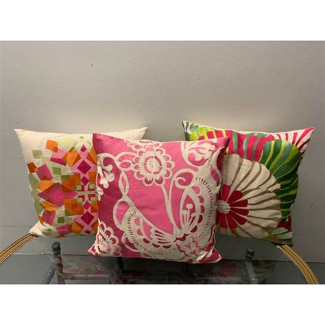 Trina Turk Embroidered Floral Pillow Chairish