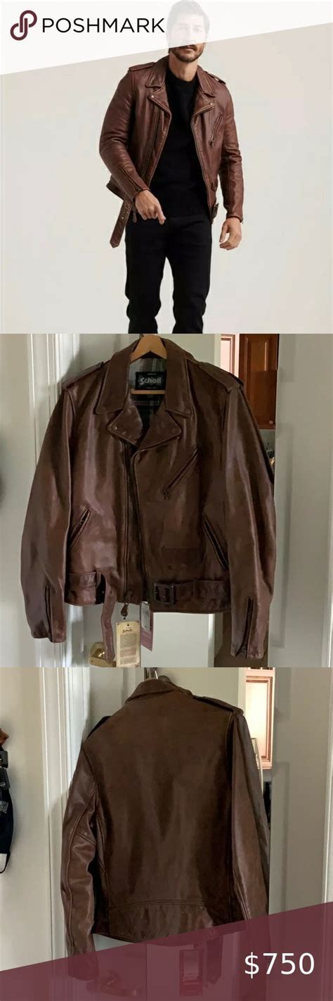 Schott 626 Vn Brown Cowhide Leather Moto Jacket Jackets Leather