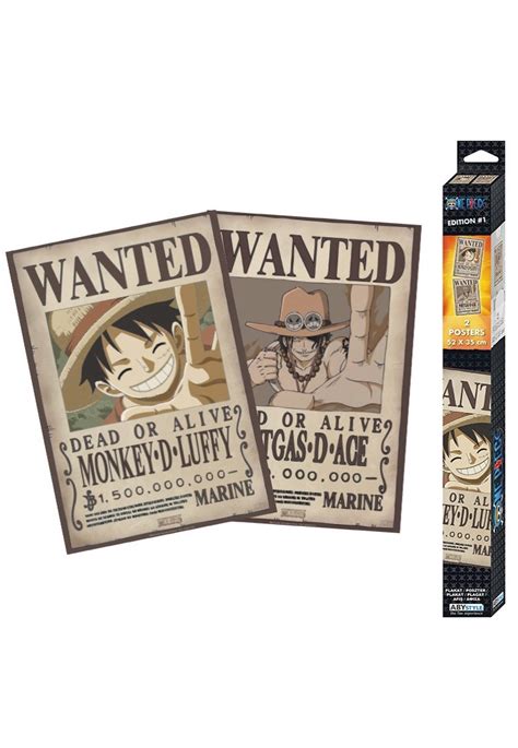 One Piece Wanted Luffy Ace Set Of Mini Poster Impericon En