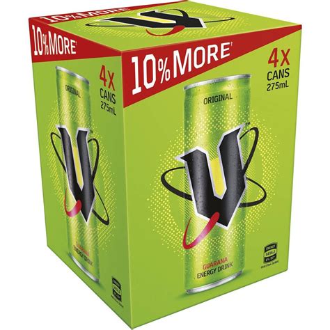 V Green Original Energy Drink 4 Pack Cans 250ml