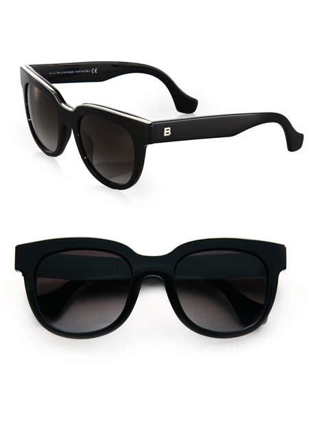 Balenciaga 52mm Acetate And Metal Square Sunglasses In Black Lyst