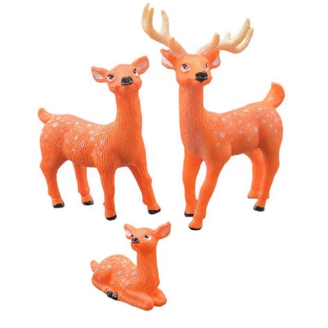 Justkraft Miniature Deer Pack Of 3 35x6x15 Cm Decorative Toy