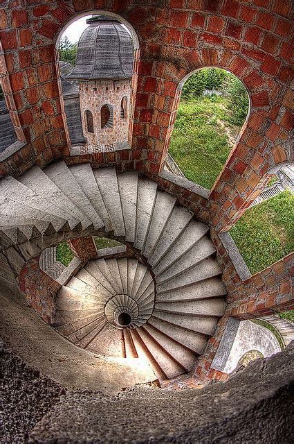 ღღ Spiral Stairs Inside The Abandoned Łapalice Castle Poland By