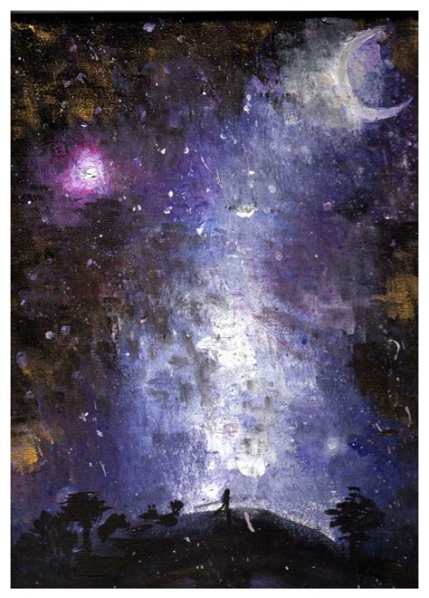 Starry Night Sky Painting Painting Fine Art Painting