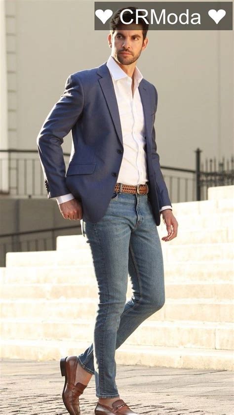 CRModa Casual Y Elegante A La Vez Mens Fashion Jeans Mens Fashion Blazer Blazer Outfits Men