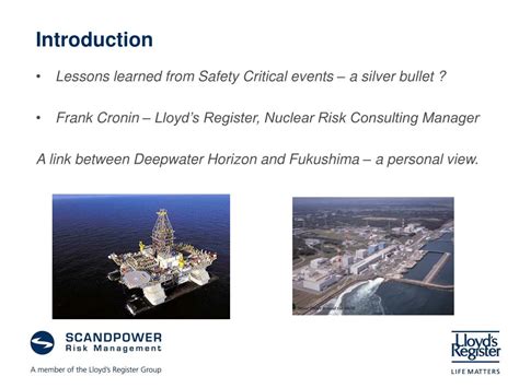 Ppt Deepwater Horizon And Fukishima Npp Lessons Learned From Safety