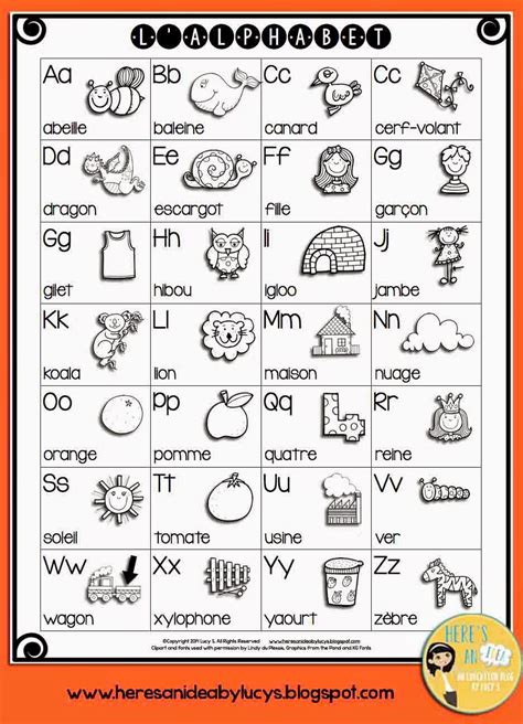 Free Bandw French Alphabet Chart Francais Fi Pinterest Alphabet Charts