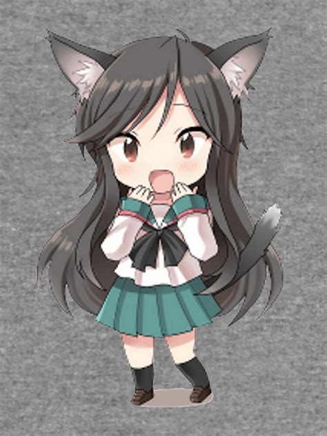 Anime Cat Girl Chibi Lightweight Hoodie By Xithyll