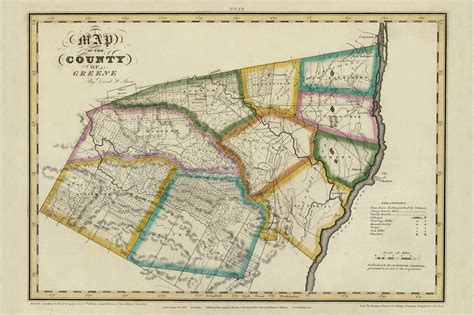 Greene County New York 1829 Burr State Atlas Old Maps
