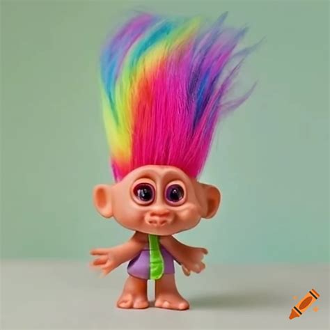 colorful troll dolls with rainbow hair on craiyon