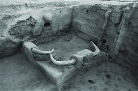 Bucrania And Horned Bench Associated With The Northeast Platform Of