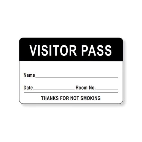 Visitor Pass Label Paper Removable Visitor Pass Name 1 12 Core 2 34