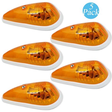 5x Amber Teardrop Sealed Top Clearance Cab Marker Roof Running Lights