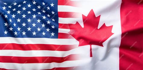 Premium Photo Usa And Canada Usa Flag And Canada Flag
