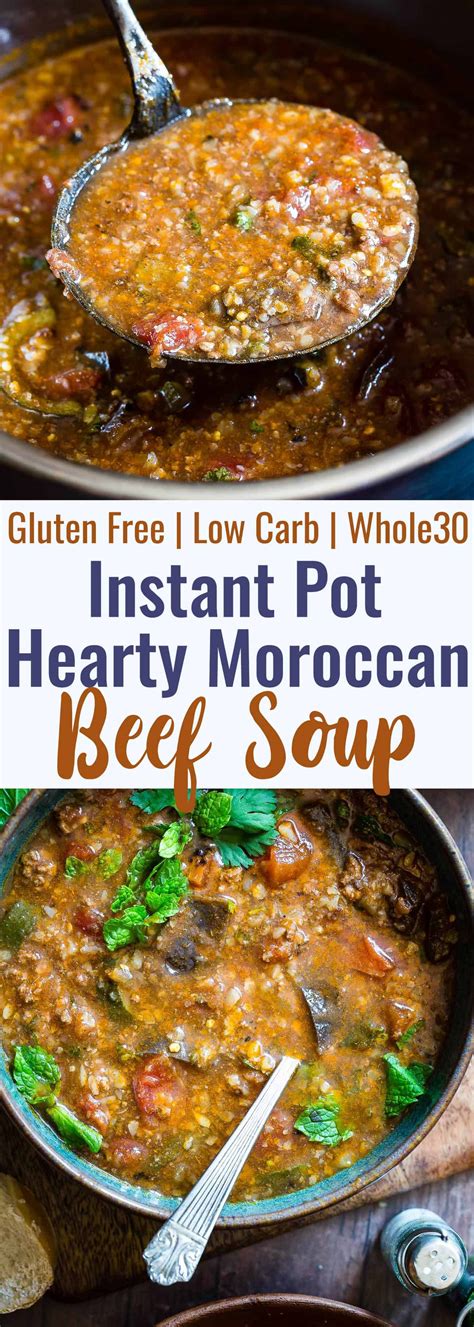 Instant pot zuppa toscana (sausage potato soup) sandy's instant pot beef stew instant pot ham hock. Moroccan Instant Pot Hearty Vegetable Beef Soup - A quick ...