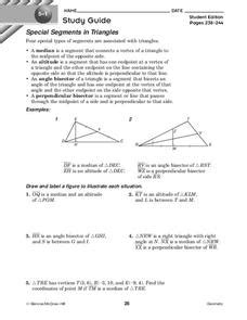 Special Segments in Triangles Worksheet for 10th Grade | Lesson Planet