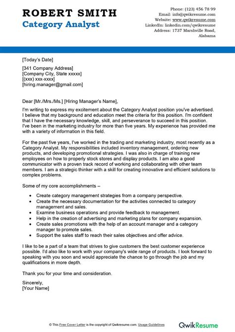 Internship Cover Letter Business Analyst