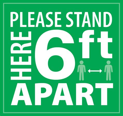 Please Stand Here 6ft Apart Floor Decal 23x2175 Inch Trophy Depot